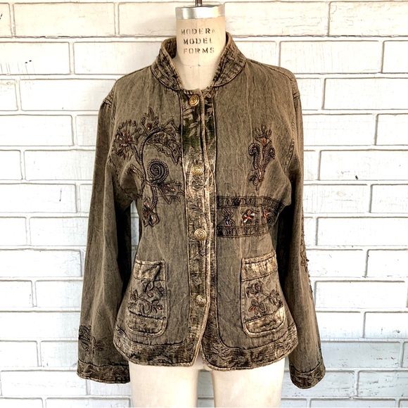 Large Flashback Bronze India Women’s Decorative Jacket Sequined Coat - Picture 1 of 7